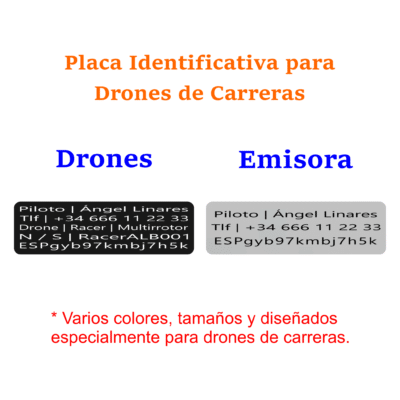 Placa Identificativa para Drones de Carrera